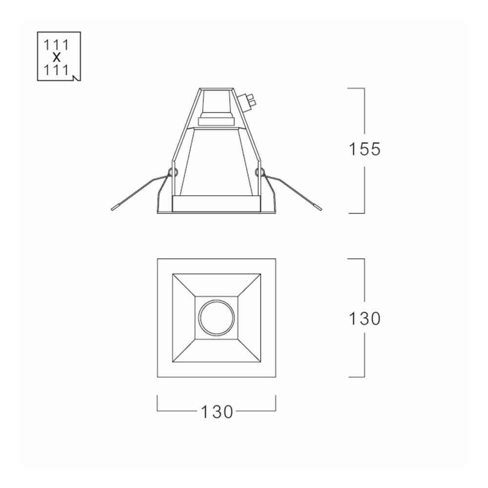 ดาวน์ไลท์ LUMAX E27 23-01759_1 4.4 นิ้ว สีขาว สี่เหลี่ยม