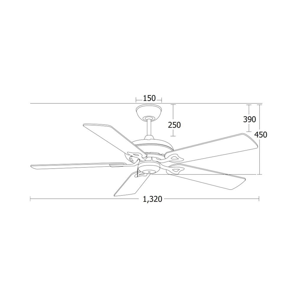 พัดลมไม่มีโคมไฟ MR.KEN 25-02076 52 นิ้ว สีขาว