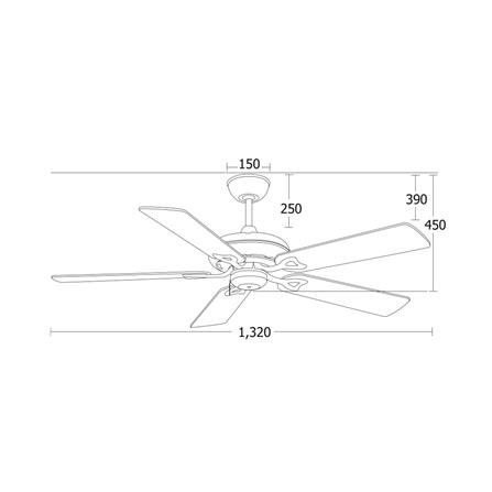พัดลมไม่มีโคมไฟ MR.KEN 25-02076 52 นิ้ว สีขาว_4