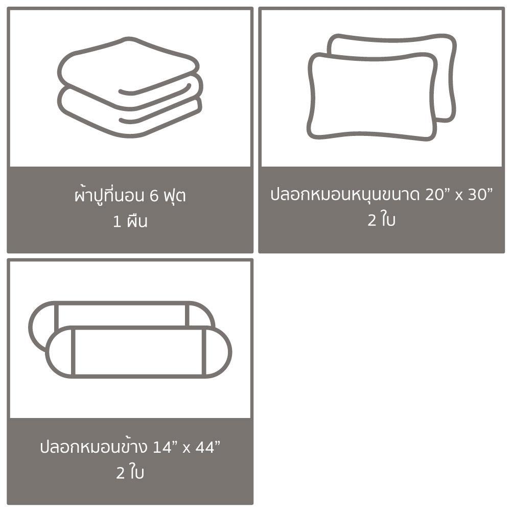 ชุดผ้าปูที่นอน 6 ฟุต (ชุด 5 ชิ้น) FACINO PRINT FA085