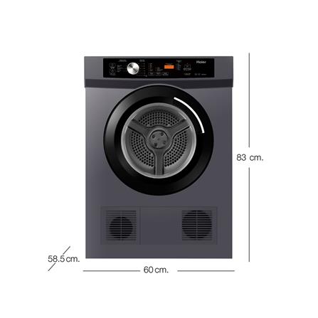 เครื่องอบผ้าฝาหน้า HAIER HDV80E1 8 กก. VENTING สีเทา_6
