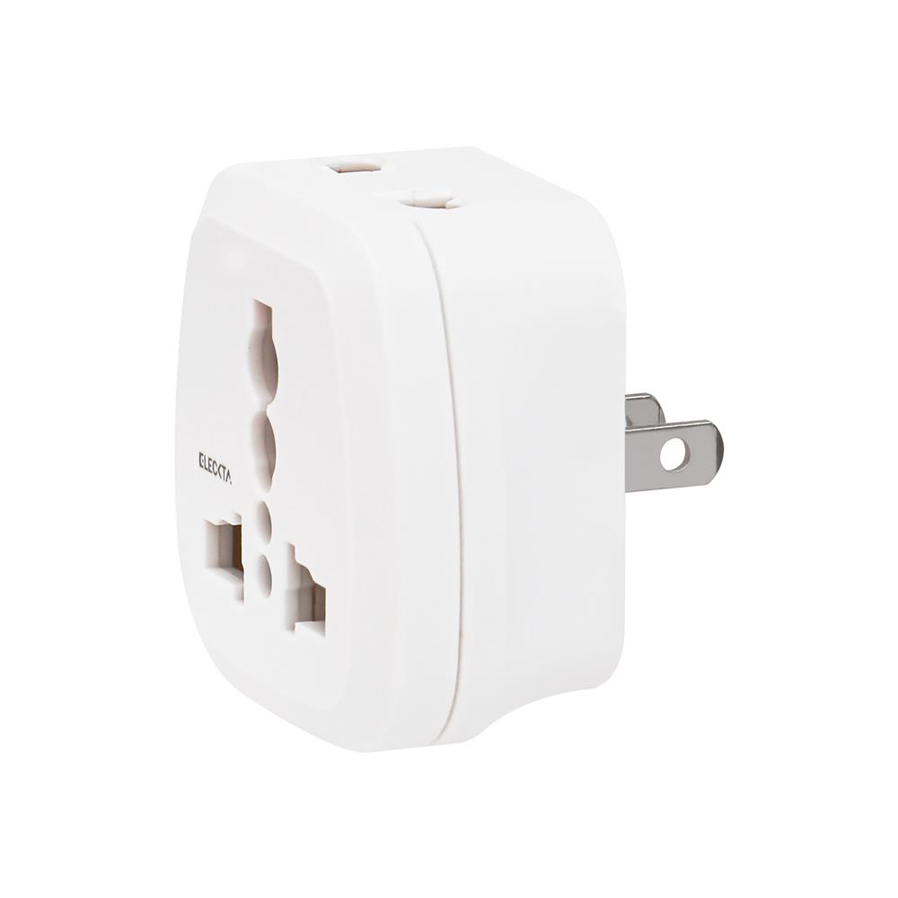 ปลั๊กแปลง 2 ขาแบน 2 IN 1 ELECKTA EL16A-E 3600W 16 แอมป์ สีขาว