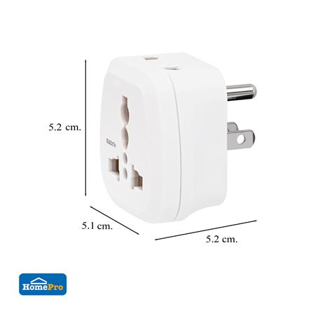 ปลั๊กแปลง 3 ขาแบน 2 IN 1 ELECKTA EL16A-B 3600W 16 แอมป์ สีขาว_6