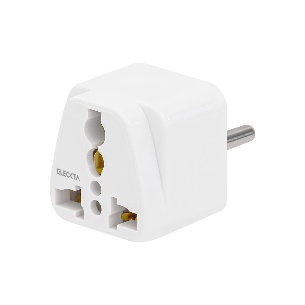 ปลั๊กแปลง 2 ขากลม ELECKTA EL10A-A 10 แอมป์ สีขาว