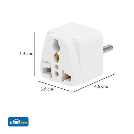 ปลั๊กแปลง 2 ขากลม ELECKTA EL10A-A 10 แอมป์ สีขาว_6