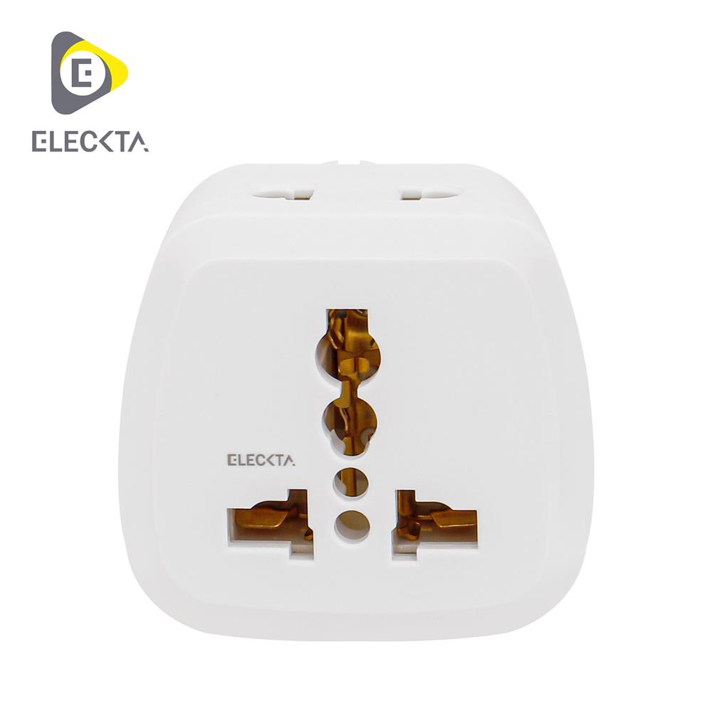 ปลั๊กแปลง 2 ขากลม 2 IN 1 ยุโรป ELECKTA EL16A-EU 3600W 16 แอมป์ สีขาว