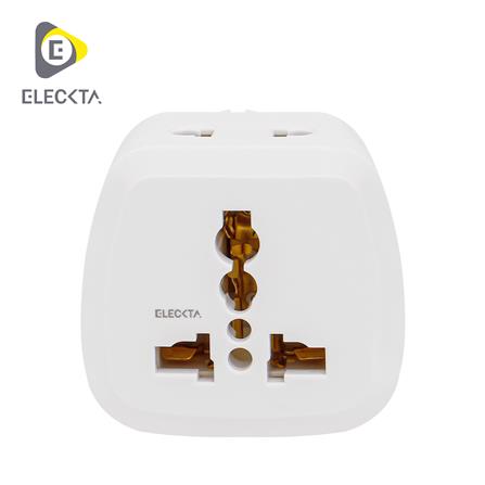 ปลั๊กแปลง 2 ขากลม 2 IN 1 ยุโรป ELECKTA EL16A-EU 3600W 16 แอมป์ สีขาว_0