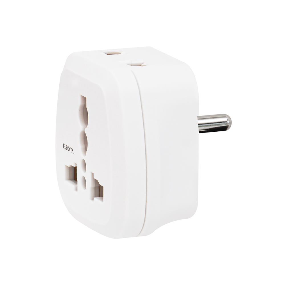 ปลั๊กแปลง 2 ขากลม 2 IN 1 ELECKTA EL16A-A 3600W 16 แอมป์ สีขาว