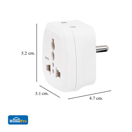 ปลั๊กแปลง 2 ขากลม 2 IN 1 ELECKTA EL16A-A 3600W 16 แอมป์ สีขาว_6