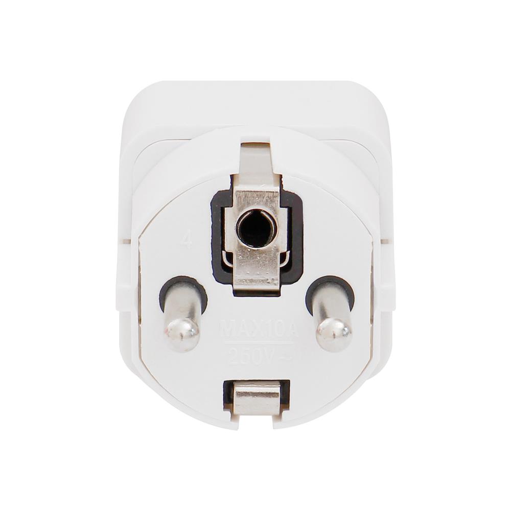 ปลั๊กแปลง 2 ขากลม ELECKTA EL10A-EU 10 แอมป์ สีขาว