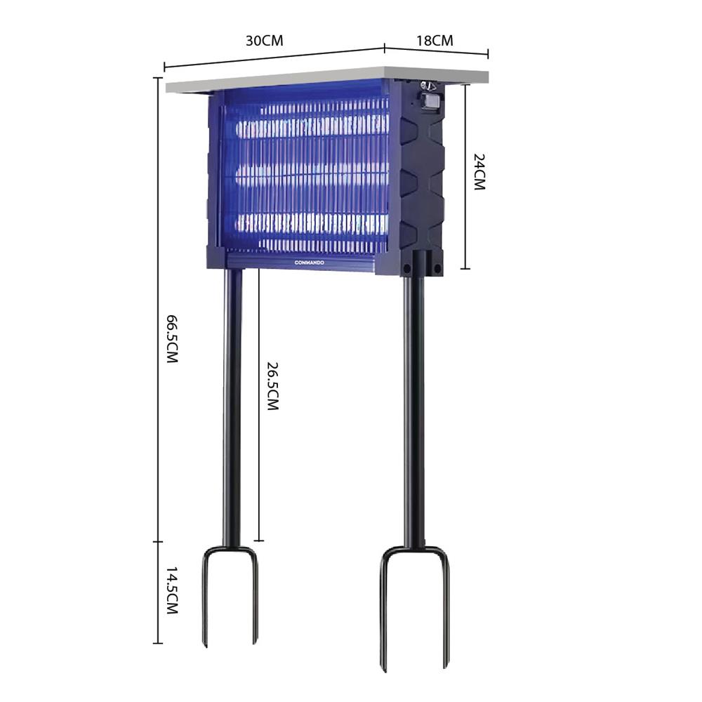 เครื่องช็อตยุงและแมลงโซล่าเซลล์ COMMANDO 10 วัตต์