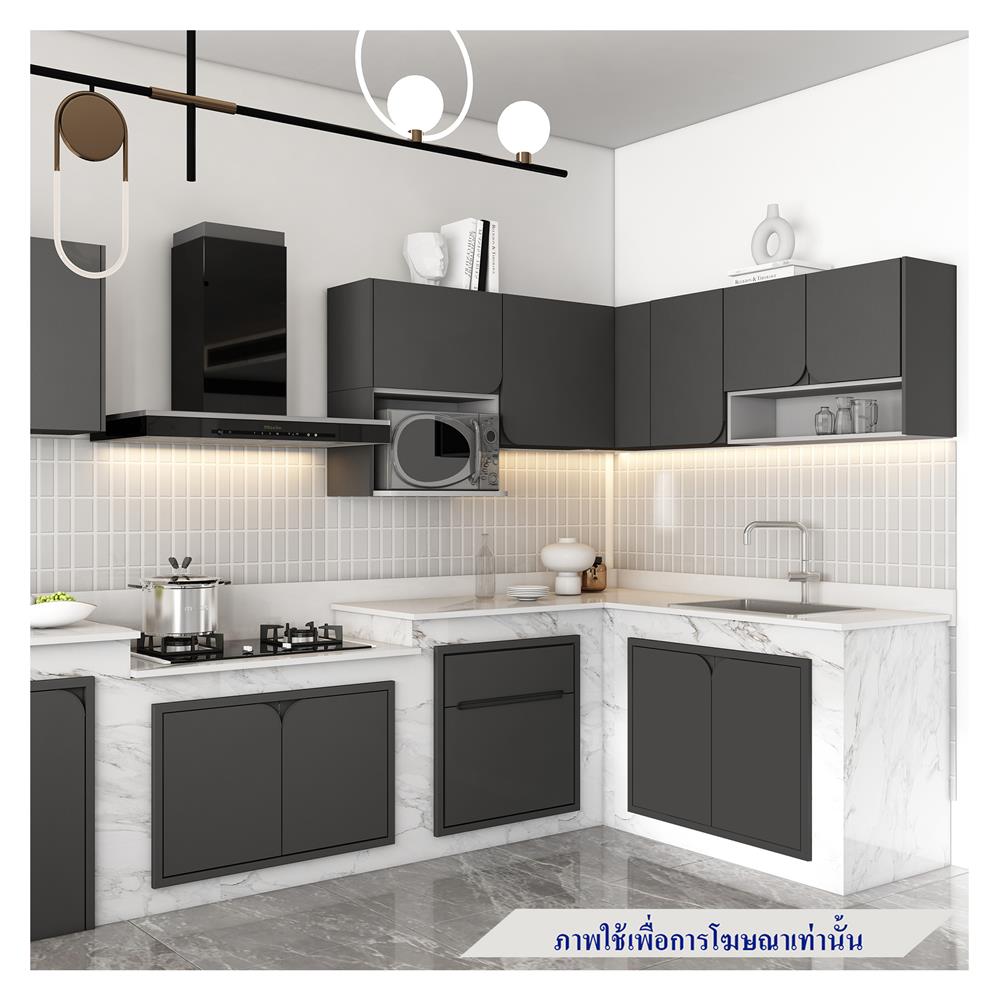 ตู้แขวนเดี่ยวซ้าย KITZCHO CURVE 60x40 ซม. สี GREY GRAPHITE