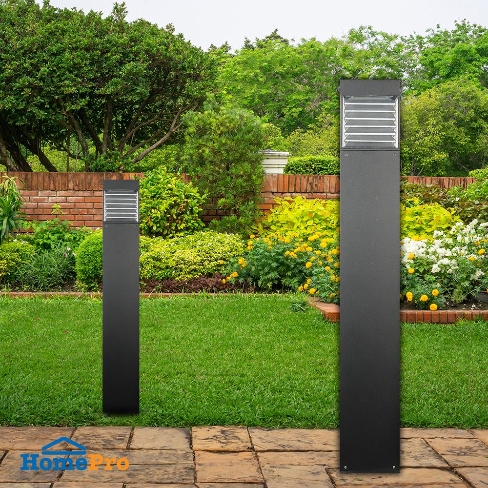 ไฟทางเดิน L&E 9K-01383 สีดำ/ใส/เงิน