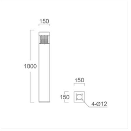 ไฟทางเดิน L&E 9K-01383 สีดำ/ใส/เงิน_3