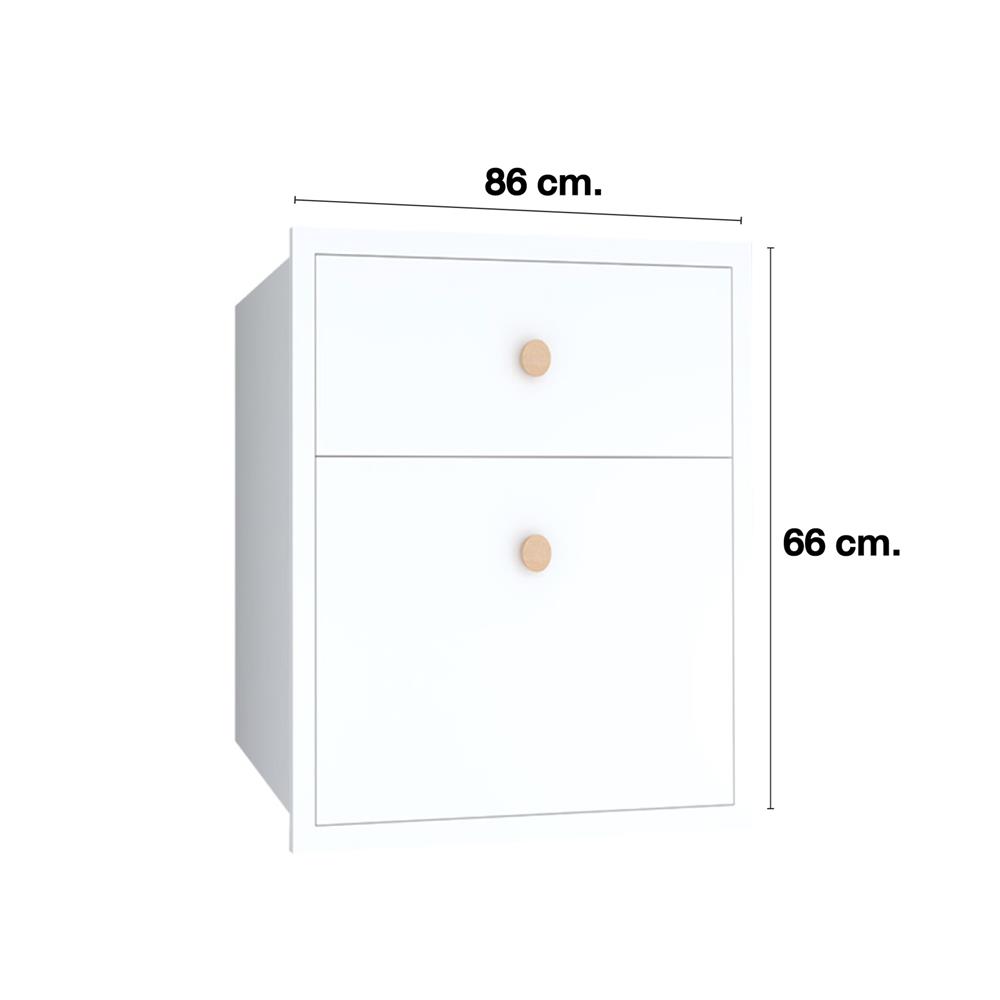 ตู้ลิ้นชัก MJ DOT 86x66 ซม. สี WHITE