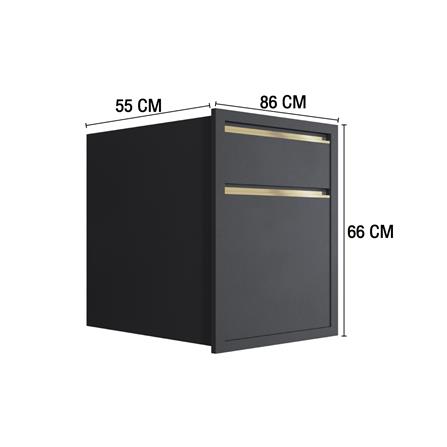 ตู้ลิ้นชัก 2 ชั้น MJ ETERNITY 86x66 ซม. สี GREY GRAPHITE_3