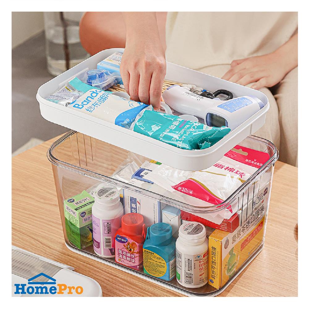 กล่องหูหิ้ว STACKO MEDICAL SIZE L 34X24.5X19 ซม. สีใส