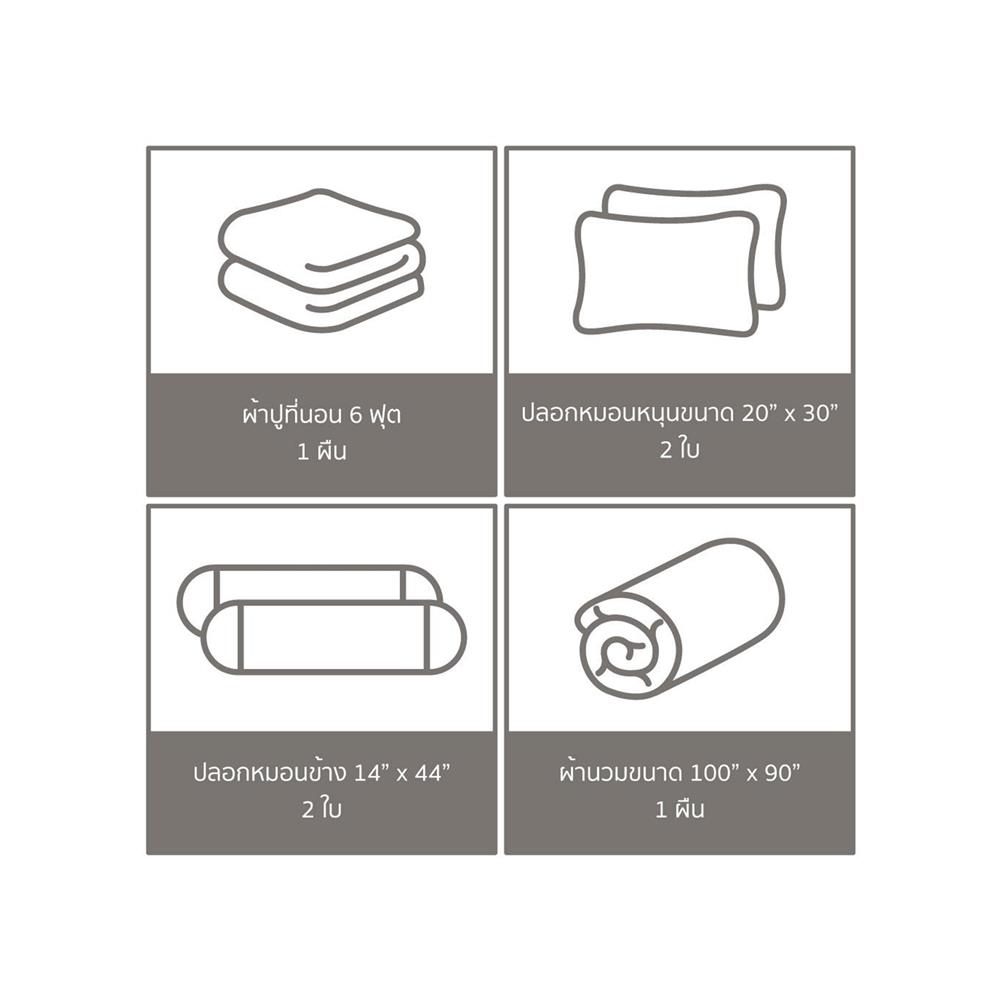 ชุดผ้าปูที่นอน 6 ฟุต (ชุด 6 ชิ้น) FACINO PRINT FA082