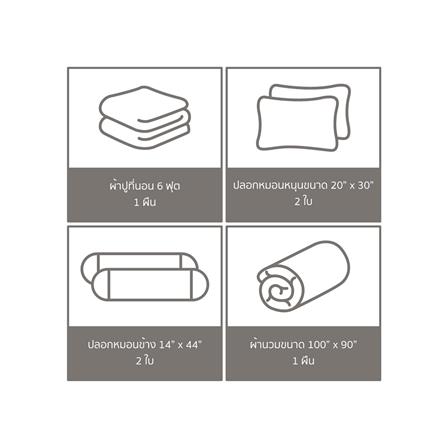 ชุดผ้าปูที่นอน 6 ฟุต (ชุด 6 ชิ้น) FACINO PRINT FA080_5