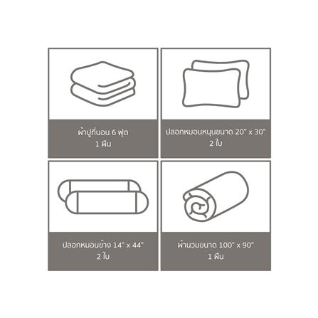 ชุดผ้าปูที่นอน 6 ฟุต (ชุด 6 ชิ้น) FACINO PRINT FA077_5