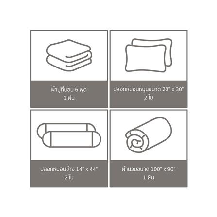 ชุดผ้าปูที่นอน 6 ฟุต (ชุด 6 ชิ้น) FACINO PRINT FA087_5