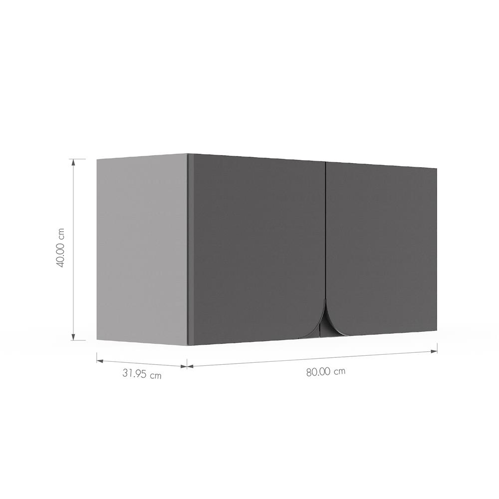 ตู้แขวนคู่ KITZCHO CURVE 80x40 ซม. สี GREY GRAPHITE