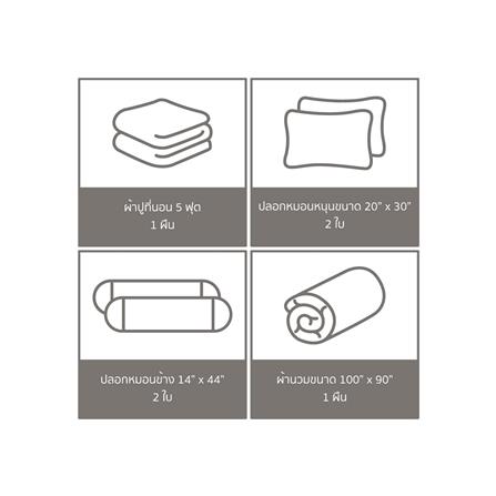 ชุดผ้าปูที่นอน 5 ฟุต (ชุด 6 ชิ้น) FACINO PRINT FA086_5