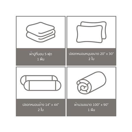 ชุดผ้าปูที่นอน 5 ฟุต (ชุด 6 ชิ้น) FACINO PRINT FA077_5