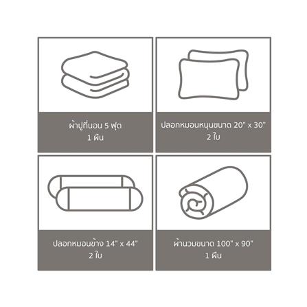 ชุดผ้าปูที่นอน 5 ฟุต (ชุด 6 ชิ้น) FACINO PRINT FA081_5