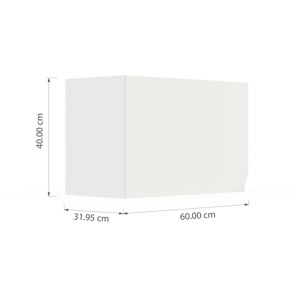ตู้แขวนเดี่ยวเปิดซ้าย KITZCHO CURVE 60x40 ซม. สี DIAMOND