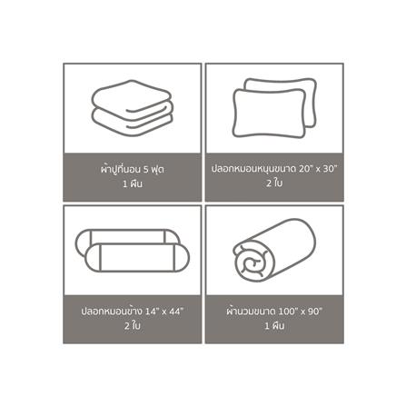 ชุดผ้าปูที่นอน 5 ฟุต (ชุด 6 ชิ้น) FACINO PRINT FA085_5