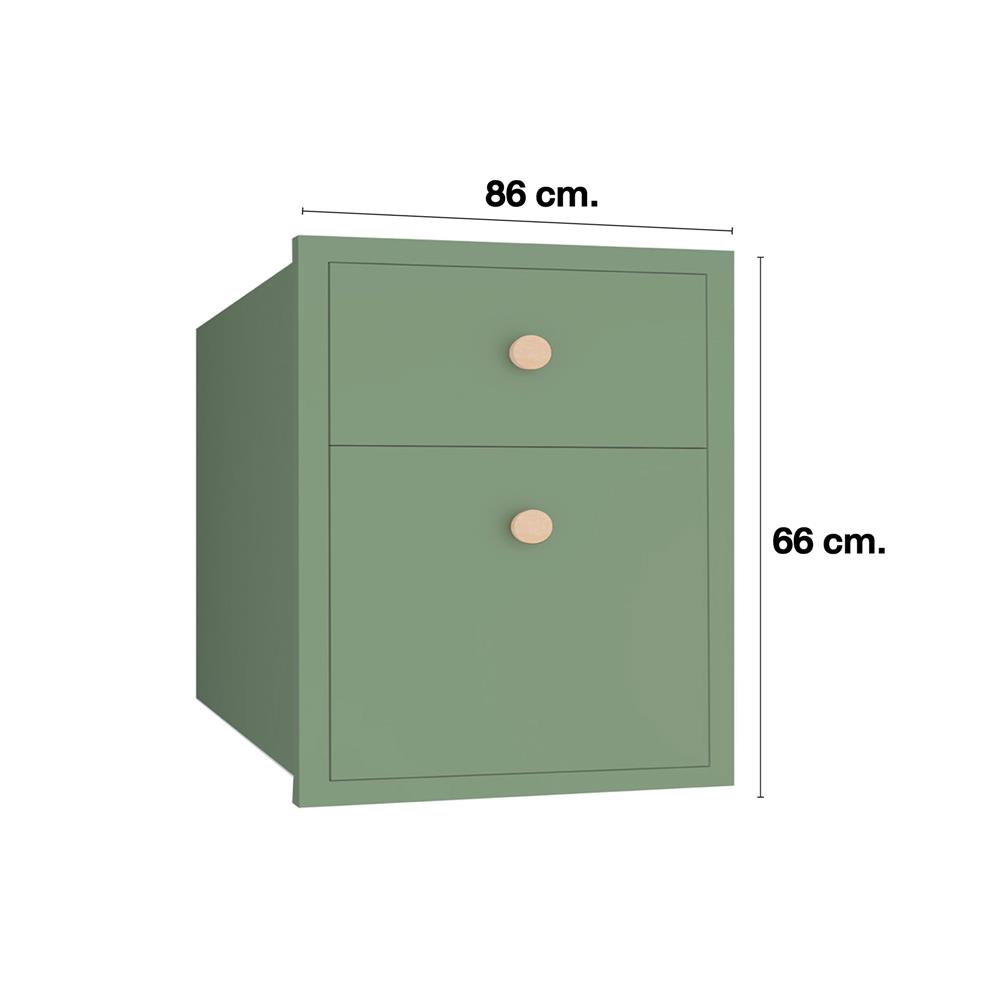 ตู้ลิ้นชัก MJ DOT 86x66 cm. สี MATCHA