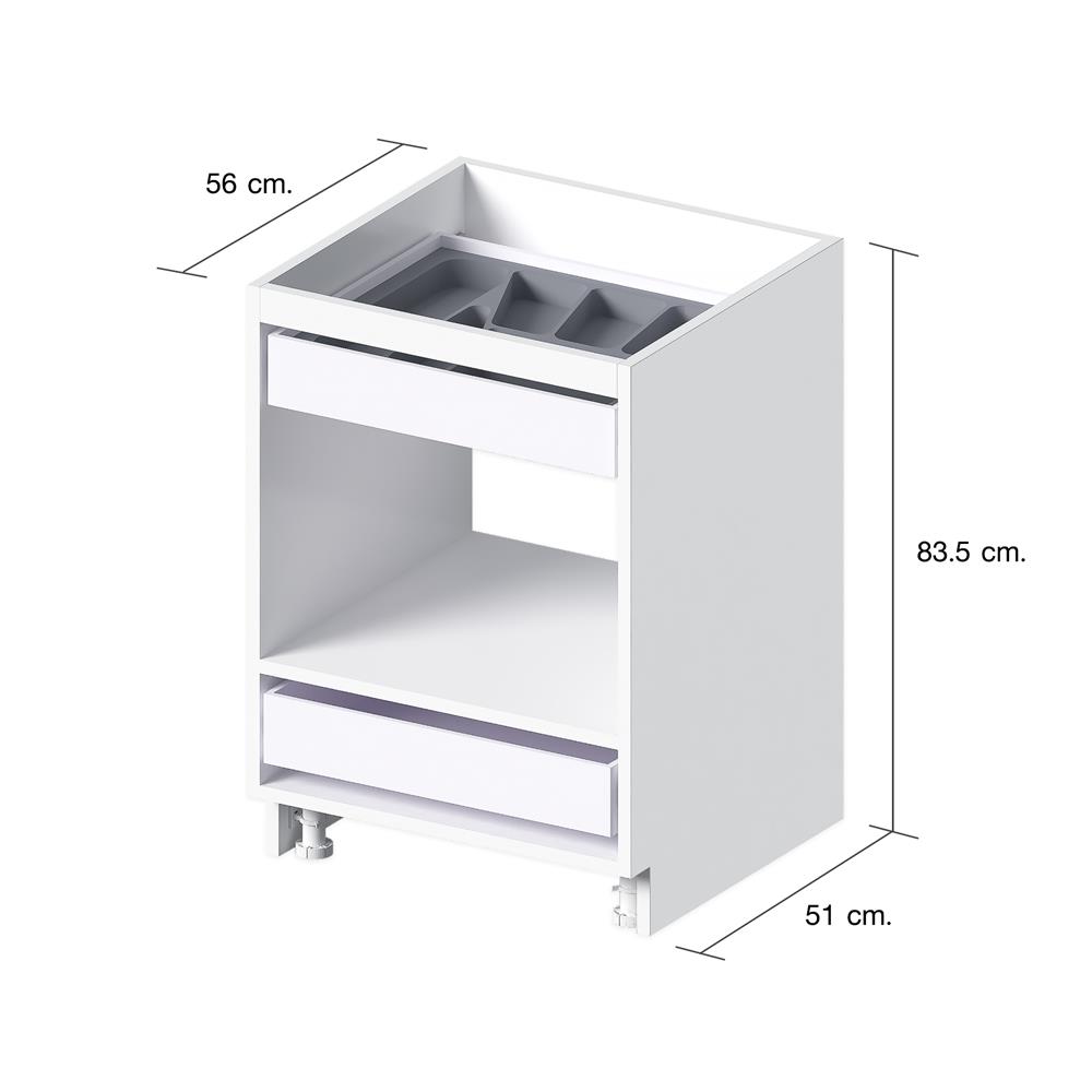 โครงตู้ล่างลิ้นชัก CABIN UPVC 60x83.5 ซม. สีขาว