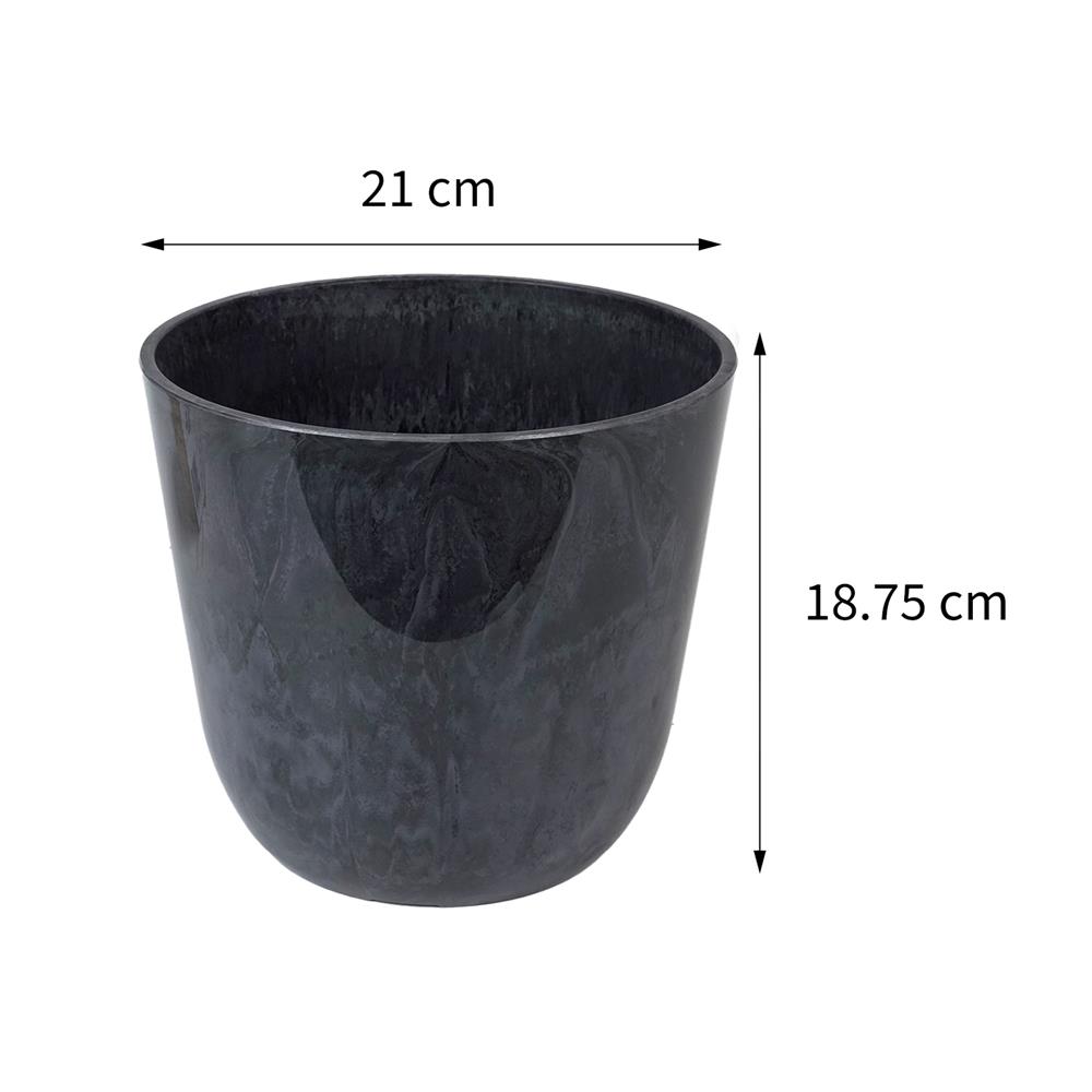 กระถางพลาสติก SPRING MORAY 21 ซม. สีเทา