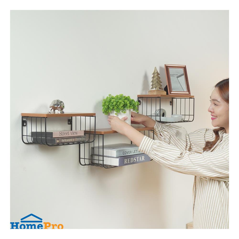 ชุดชั้นติดผนัง STACKO URBAN (S,M,L) สีดำ 3 ชิ้น