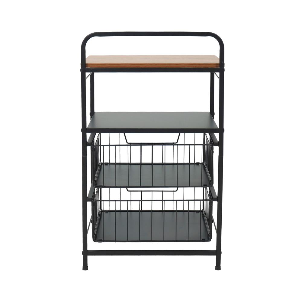 ชั้นลิ้นชัก 2 ชั้น พร้อม TOP ไม้ STACKO URBAN 40X32X69 ซม. สีดำ