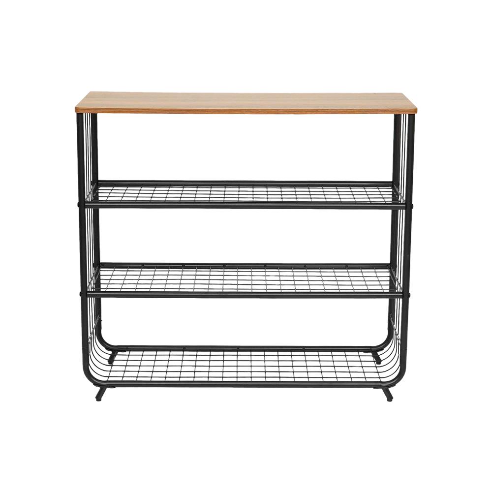 ชั้นรองเท้า 3 ชั้น พร้อม TOP ไม้ STACKO URBAN 75X30X68 ซม. สีดำ