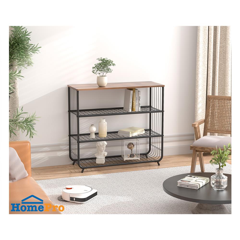 ชั้นรองเท้า 3 ชั้น พร้อม TOP ไม้ STACKO URBAN 75X30X68 ซม. สีดำ