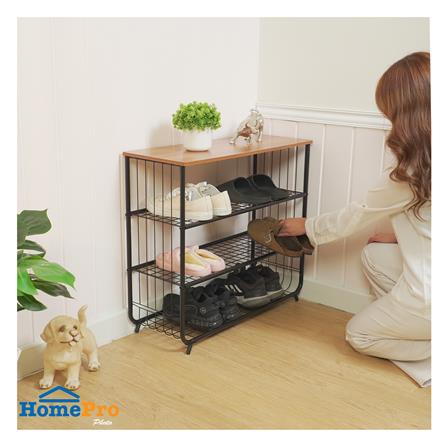 ชั้นรองเท้า 3 ชั้น พร้อม TOP ไม้ STACKO URBAN 75X30X68 ซม. สีดำ_4