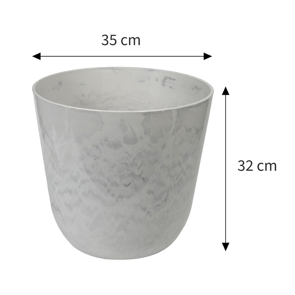 กระถางพลาสติก SPRING MORAY 35 ซม. สีขาว