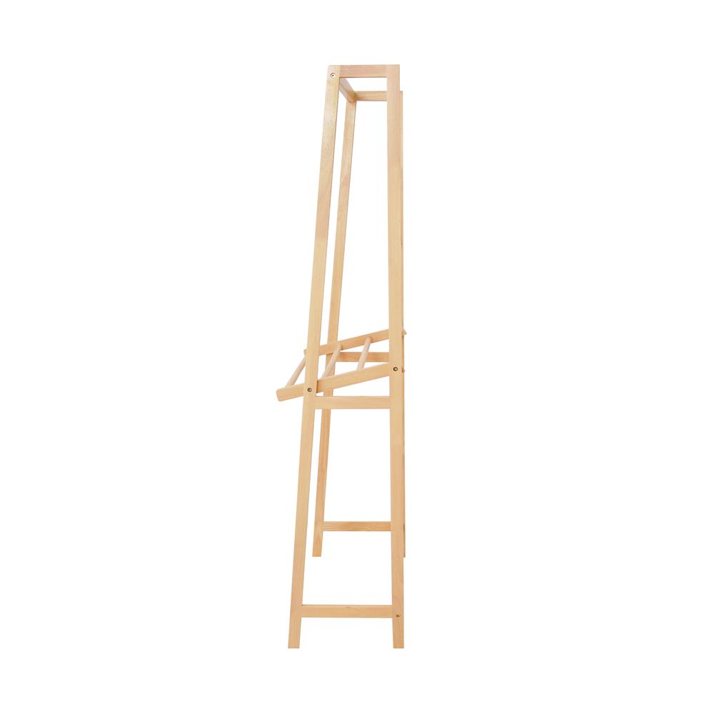 ราวแขวนผ้าไม้พร้อมราวพาดผ้า 2 ชั้น 75 ซม. PLIM STEM สีเนเชอรัล