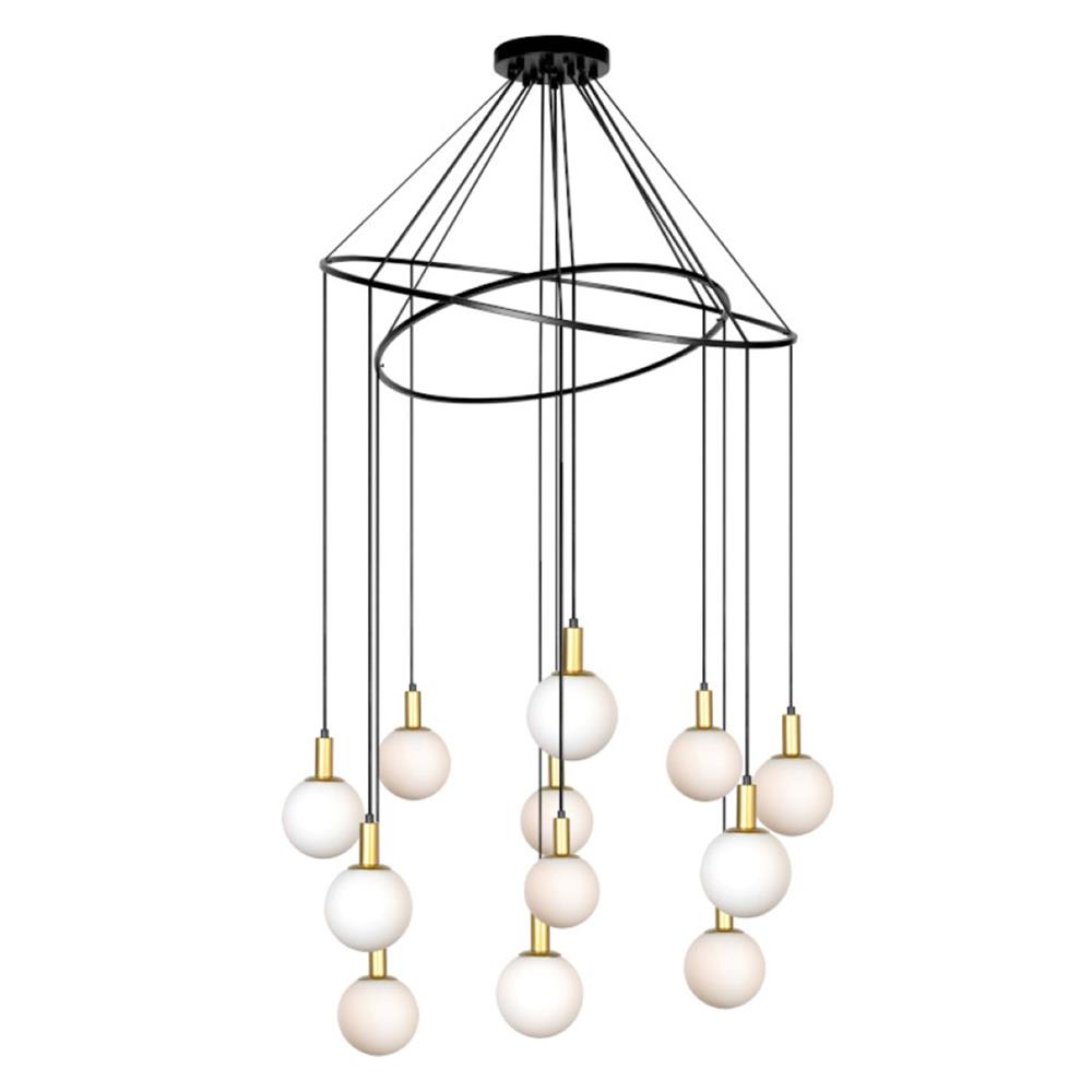 ไฟช่อ LUMAX 01-03093 สีขาว/ทอง/ดำ 12 หัว