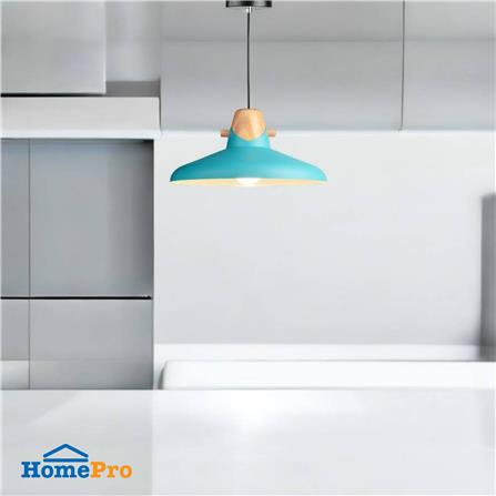 ไฟช่อ L&E 01-02660 สีฟ้า/ขาว/ลายไม้ 1 หัว_2