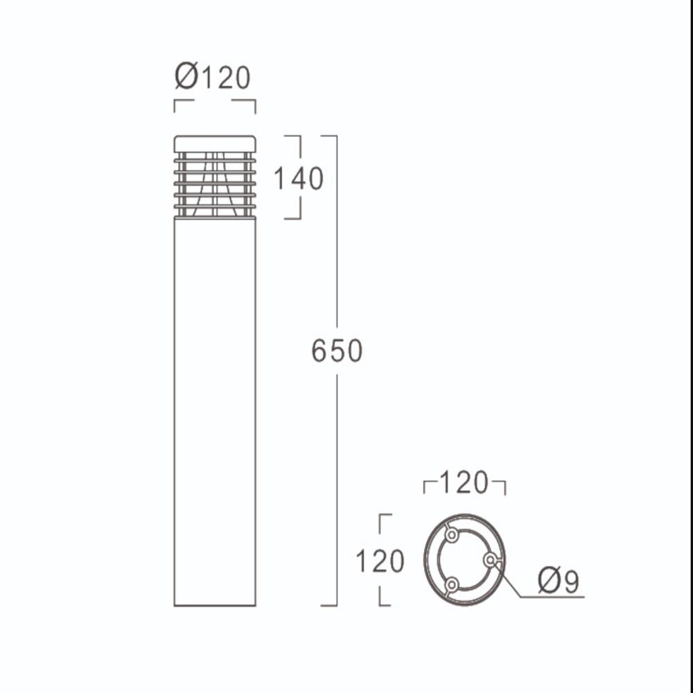 ไฟทางเดิน LED L&E 9P-A0291 10 วัตต์ WARM WHITE สีดำ/ขาว
