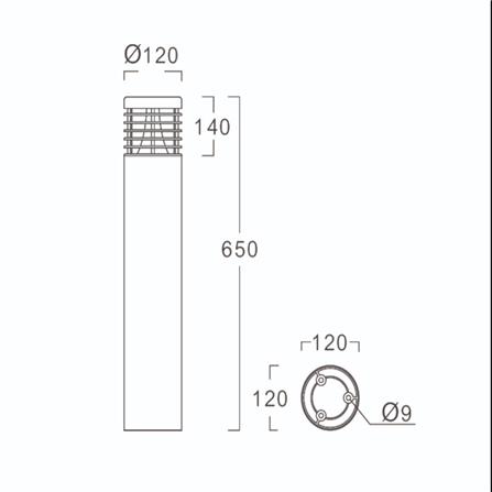 ไฟทางเดิน LED L&E 9P-A0291 10 วัตต์ WARM WHITE สีดำ/ขาว_5