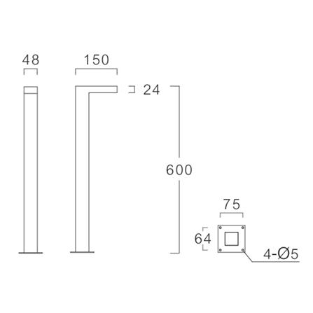 ไฟทางเดิน LED L&E 9P-A0264 6 วัตต์ WARM WHITE สีดำ_5