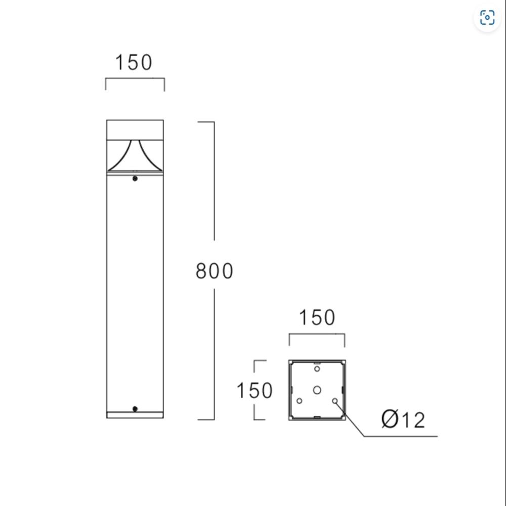 ไฟทางเดิน LED L&E 9P-A0166 15 วัตต์ WARM WHITE สีดำ