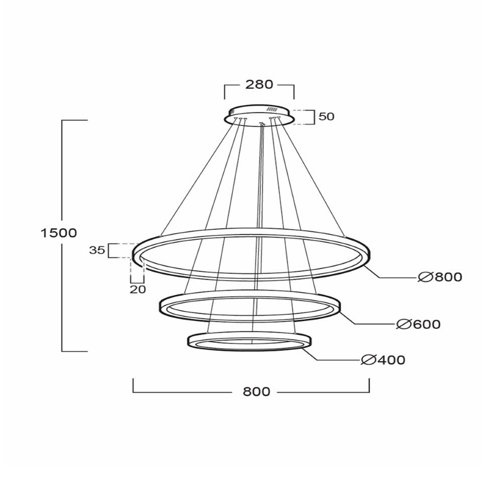 ไฟช่อ LED L&E 01-A0196 70 วัตต์ WARM WHITE สีทองเหลือง 3 หัว