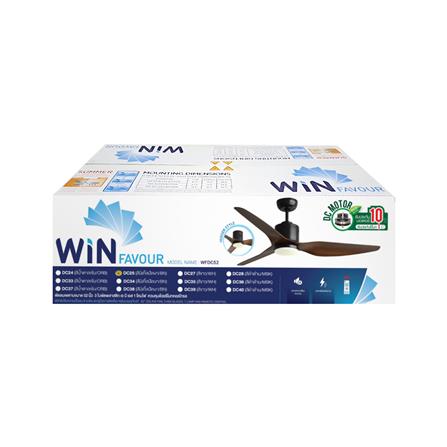 พัดลมโคมไฟ LED WINFAVOUR WFDC52/DC25(BN) 52 นิ้ว 18 วัตต์ DAYLIGHT/COOL WHITE/WARM WHITE สีเงิน_1