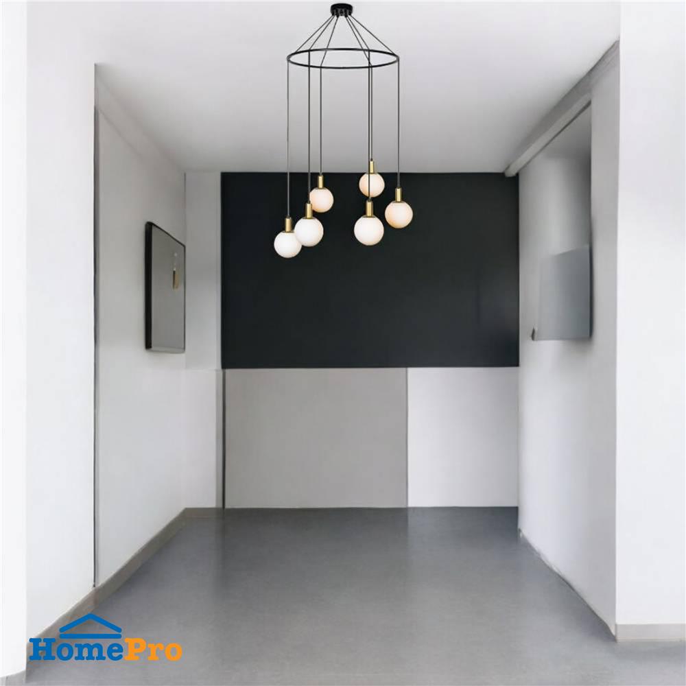 ไฟช่อ LUMAX 01-03092 สีขาว/ดำ/ทอง 6 หัว